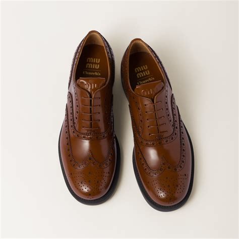 miu miu oxford shoes|Church's X Miu Miu Brushed Leather Oxford Brogue Shoes.